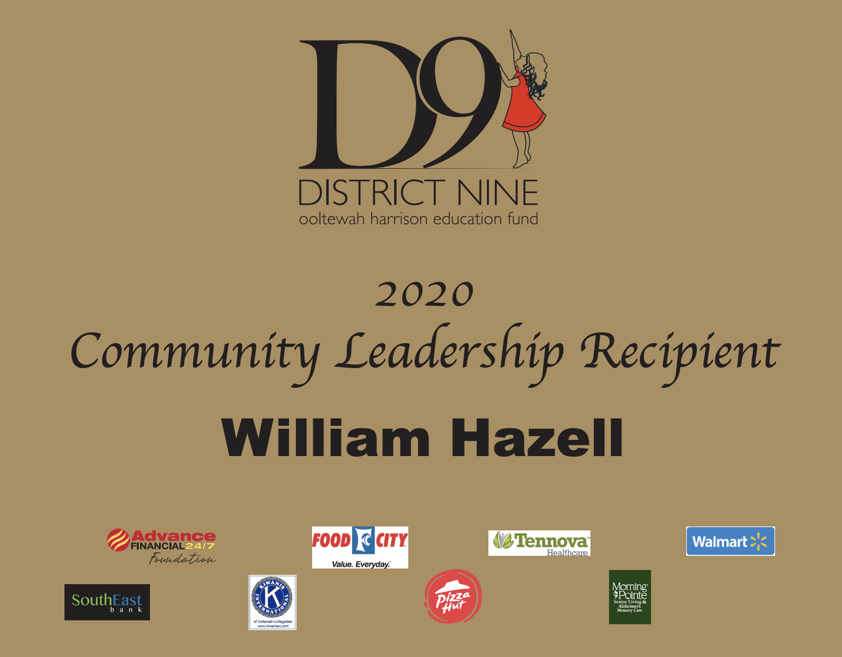 William Hazell – Community Leadership Recipient