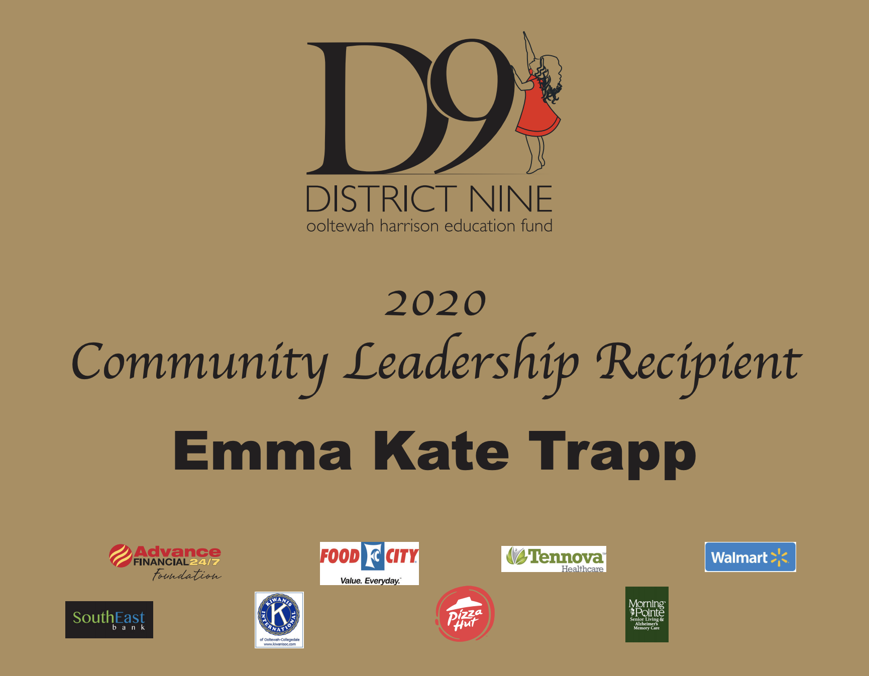 Emma Kate Trapp – Community Leadership Recipient