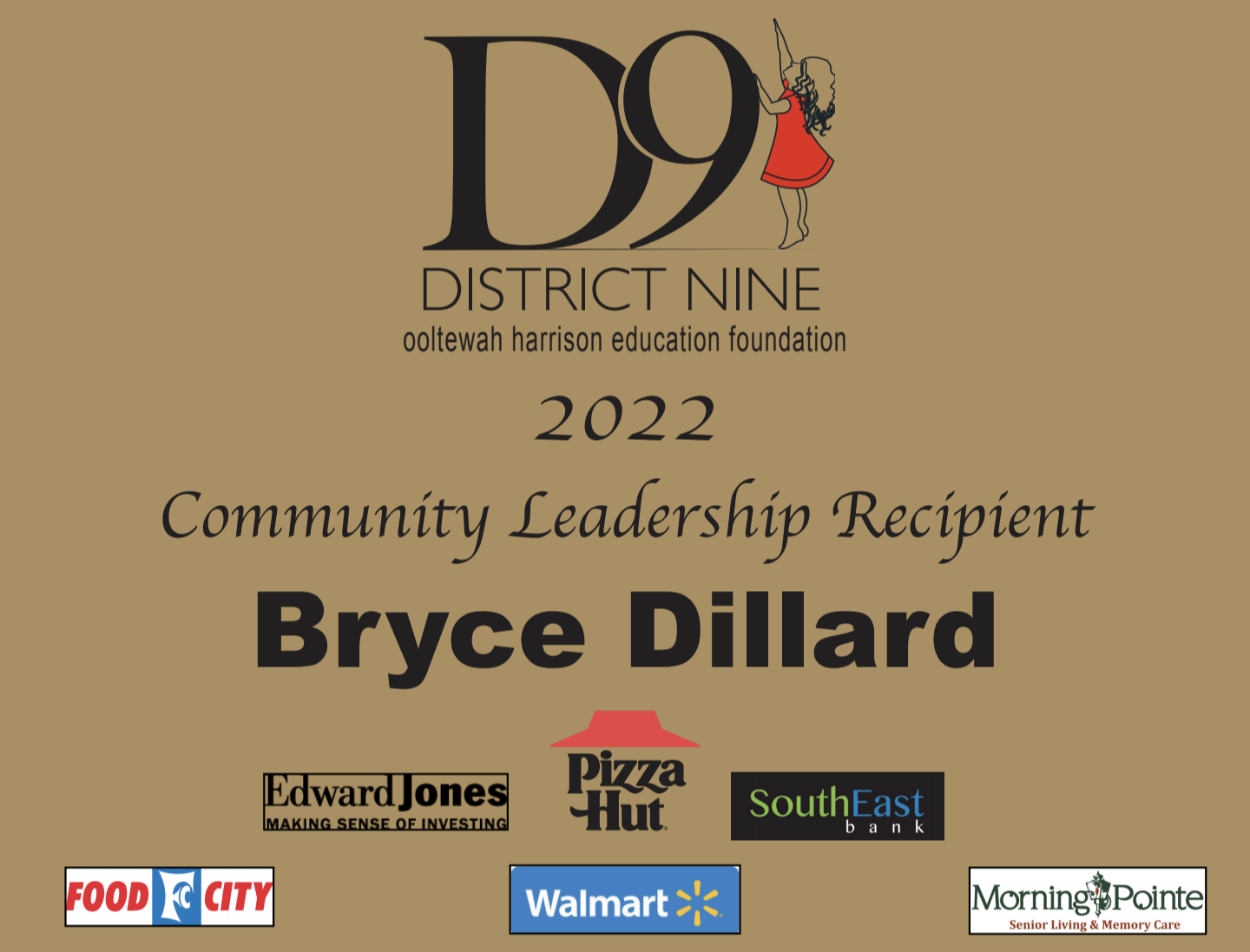 Bryce Dillard – Community Leadership Recipient