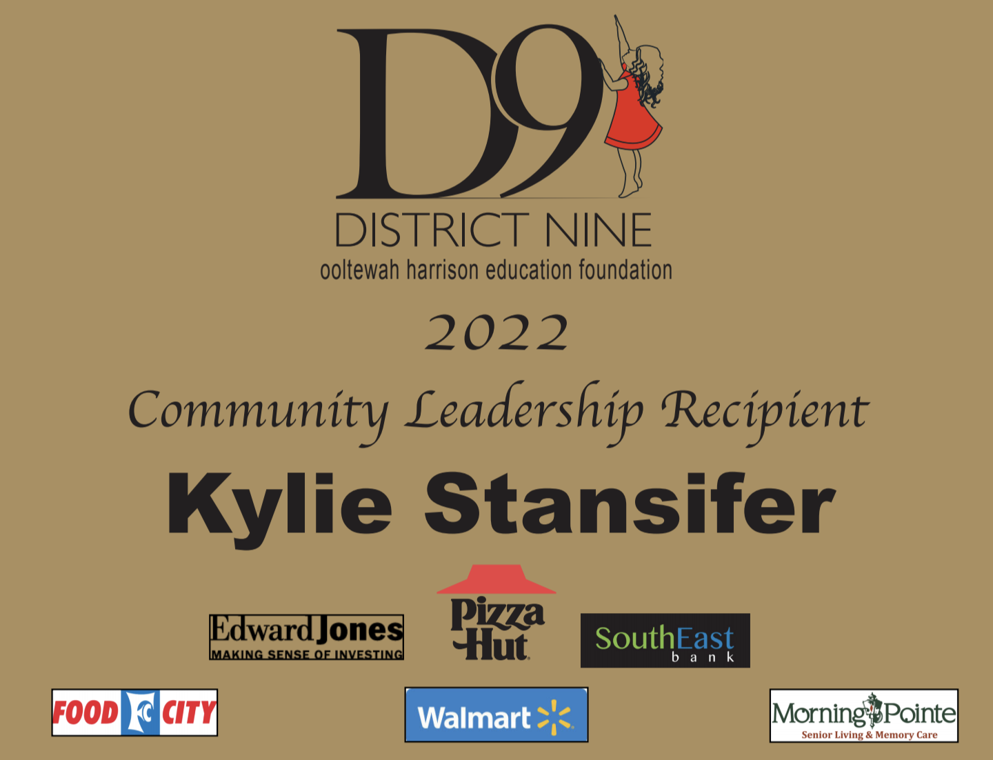 Kylie Stansifer – Community Leadership Recipient