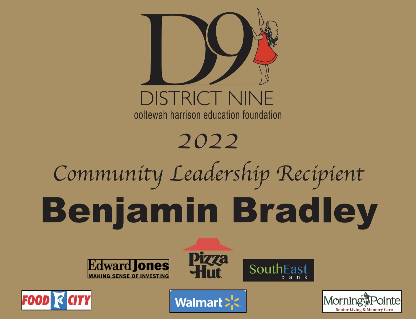 Benjamin Bradley – Community Leadership Recipient