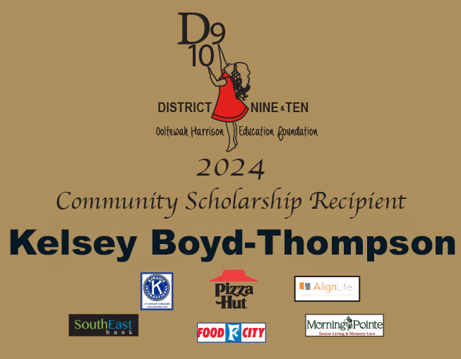 Kelsey Boyd -Thompson – Community Scholarship Recipient