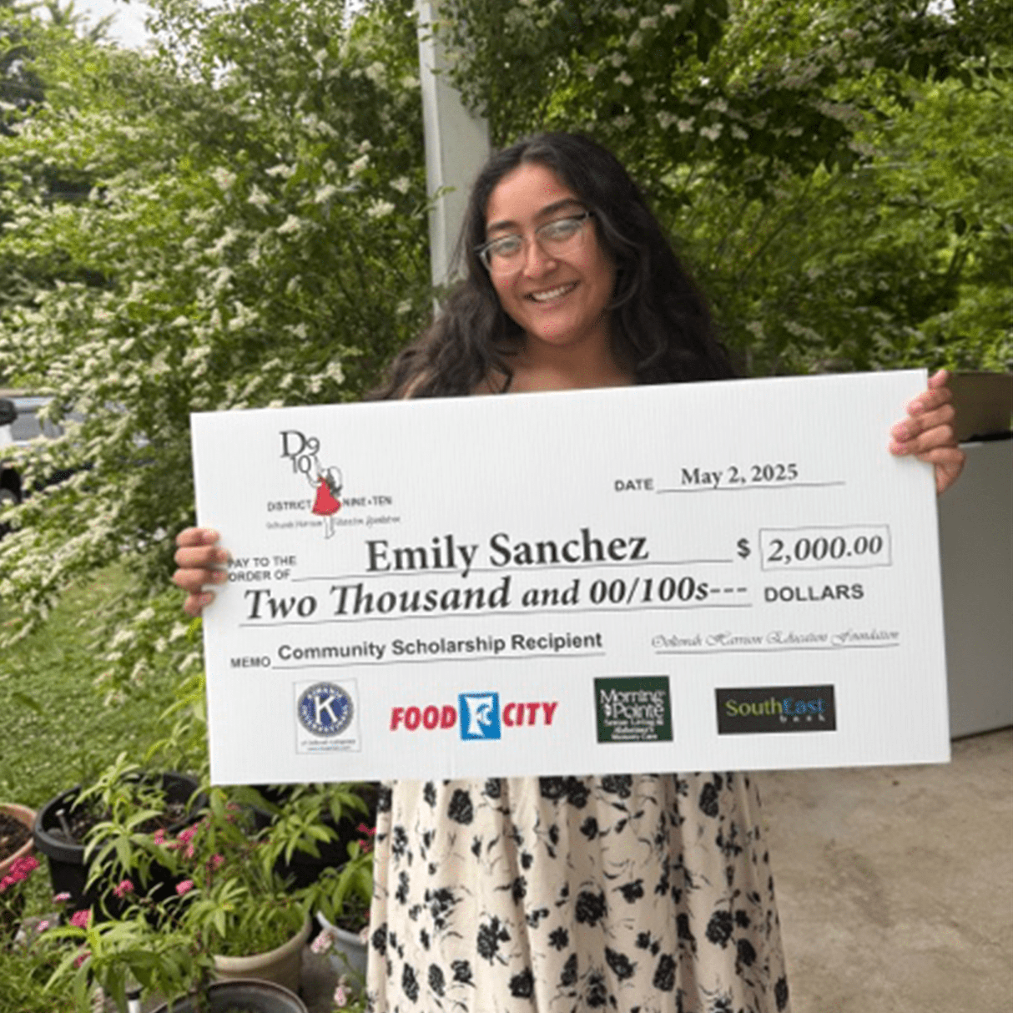 Emily Sanchez – Community Scholarship Recipient