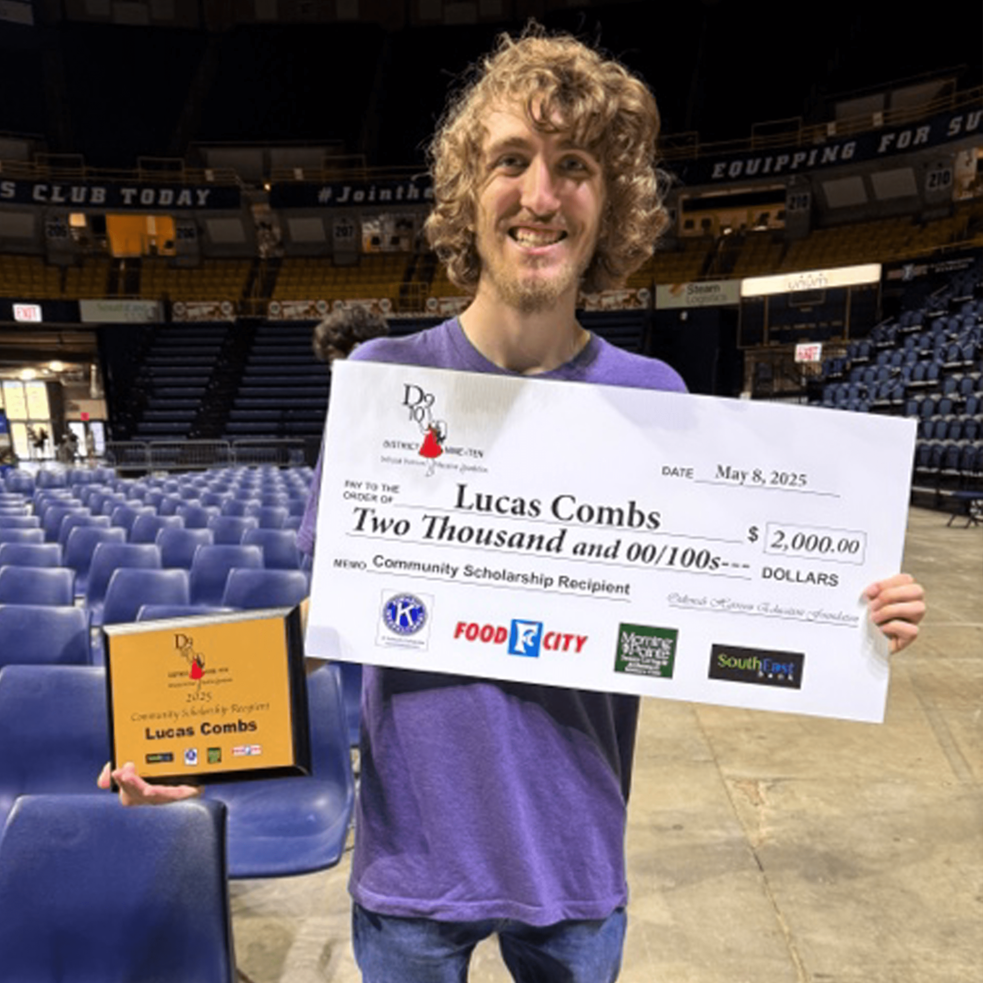 Lucas Combs – Community Scholarship Recipient