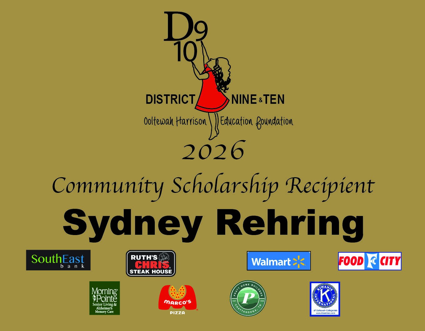 Sydney Rehring – 2026 Community Scholarship Recipient